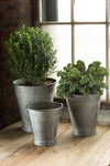Metal Planters with Copper Finish - Set of 3