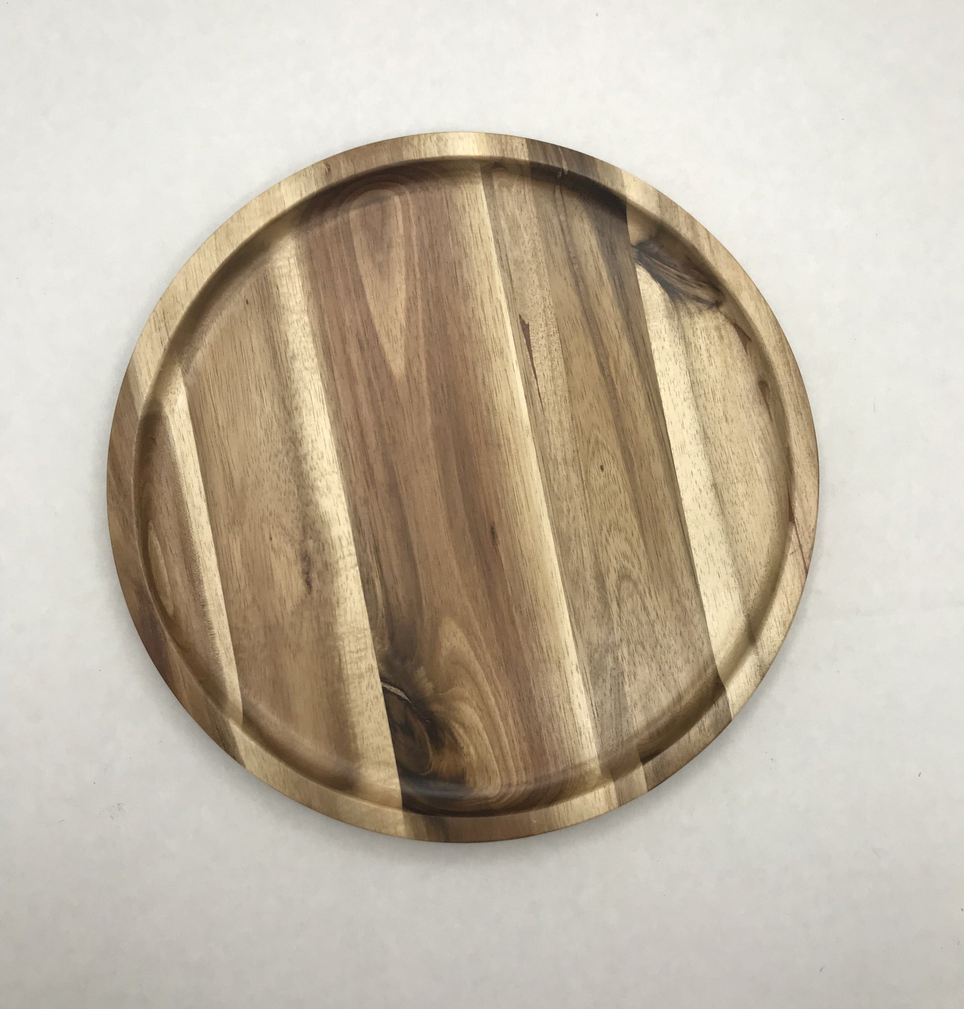 Zavis Green Acacia Wood Round Stackable Plate / Platter 10