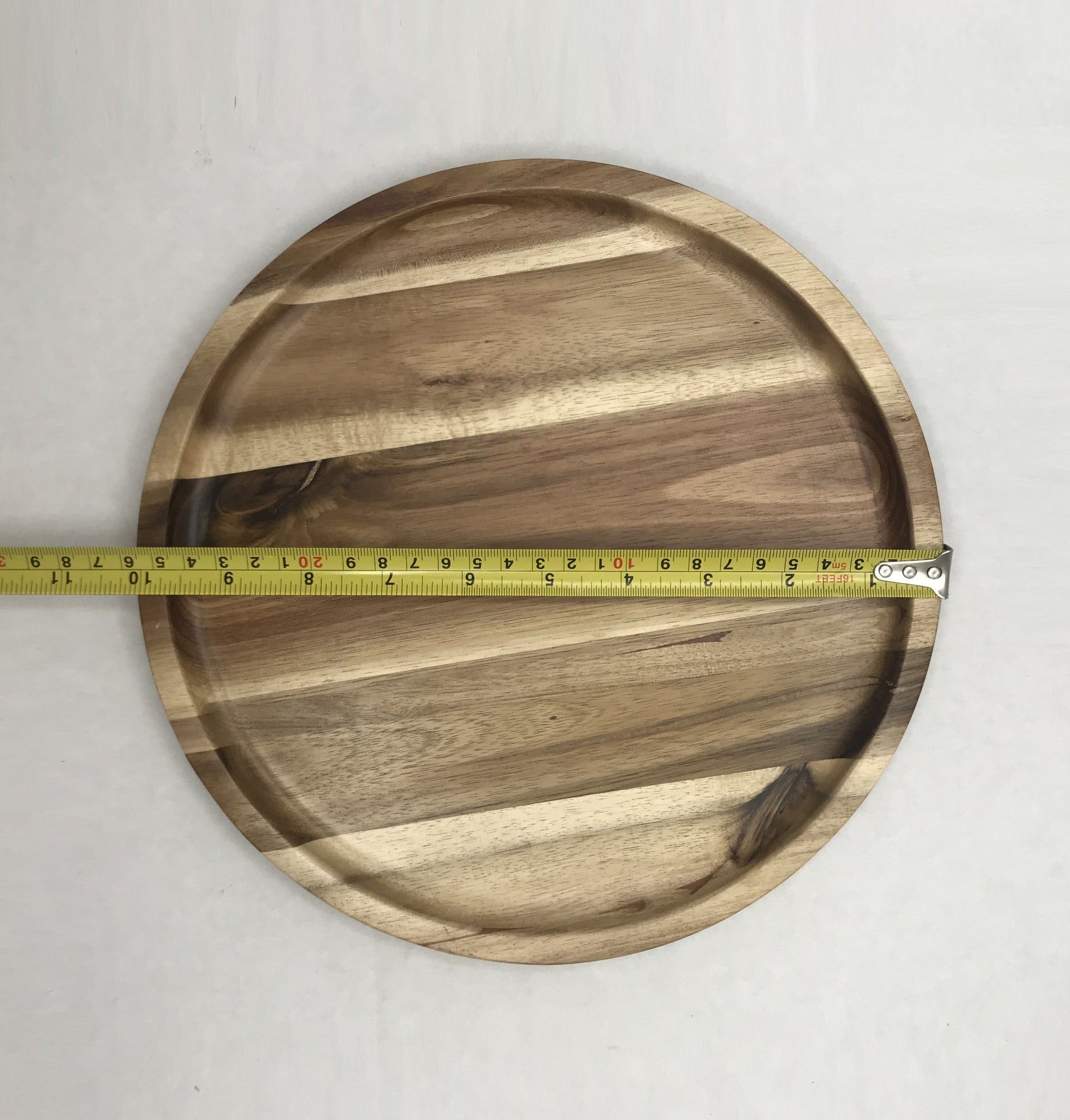 Zavis Green Acacia Wood Round Stackable Plate / Platter 10