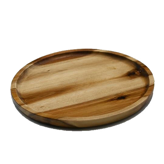 Zavis Green Acacia Wood Round Stackable Plate / Platter 10