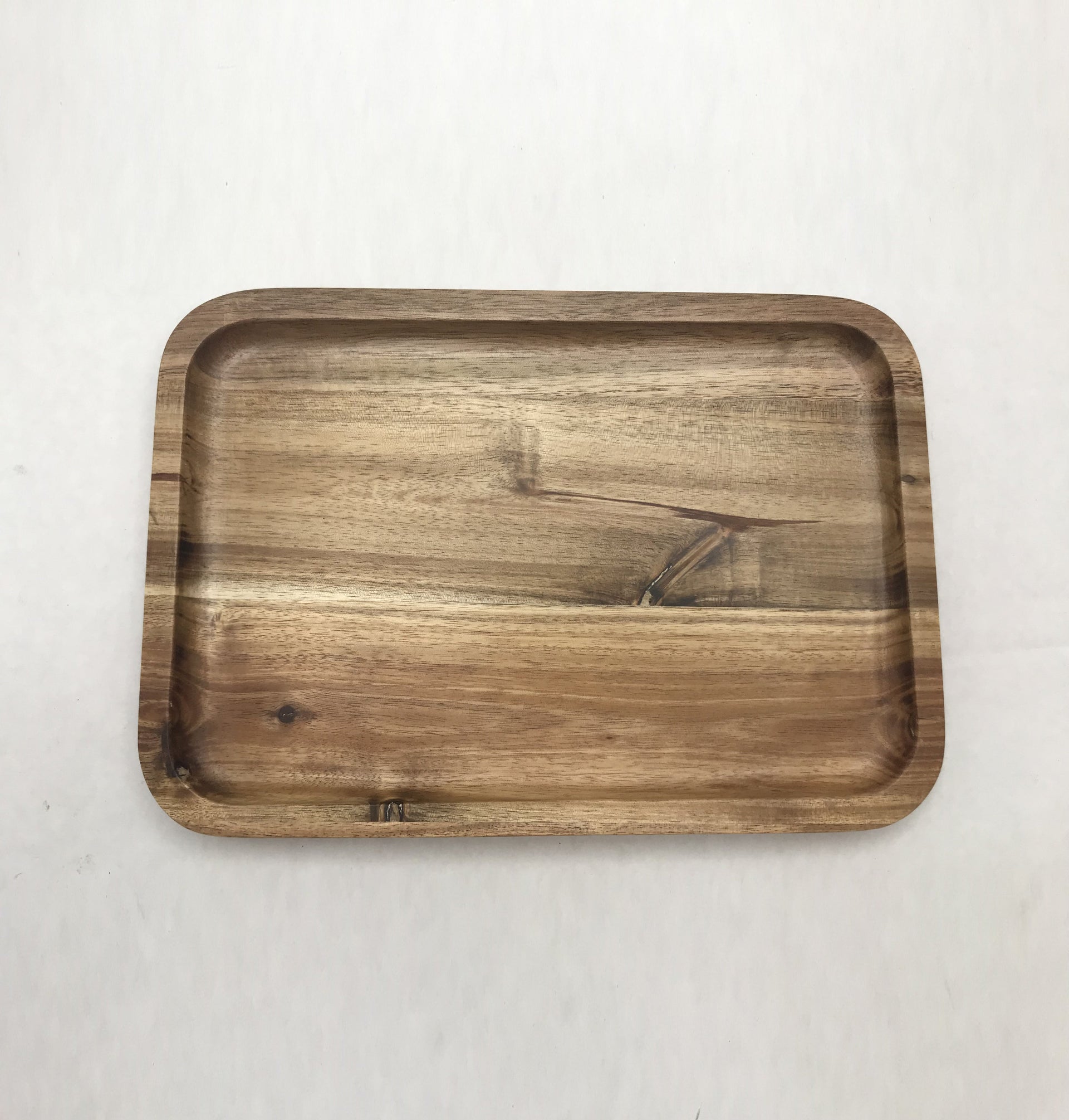 [ Set of 3 ] Zavis Green Acacia Wood Serving rectangle StackableTray / Dish 10