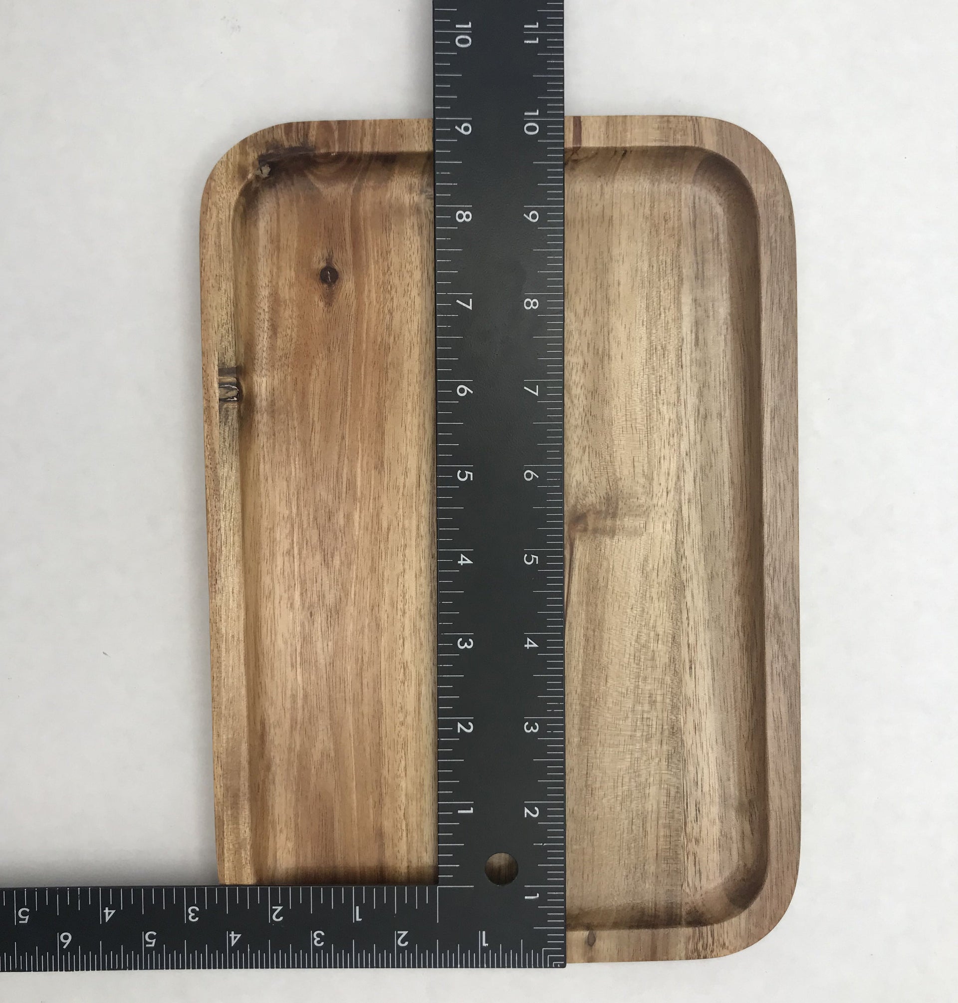 [ Set of 3 ] Zavis Green Acacia Wood Serving rectangle StackableTray / Dish 10