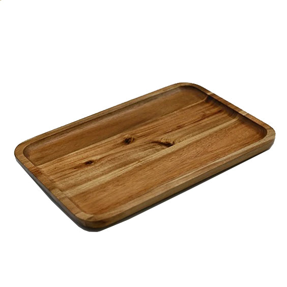 Zavis Green Acacia Wood Serving rectangle Stackable Tray / Dish 12