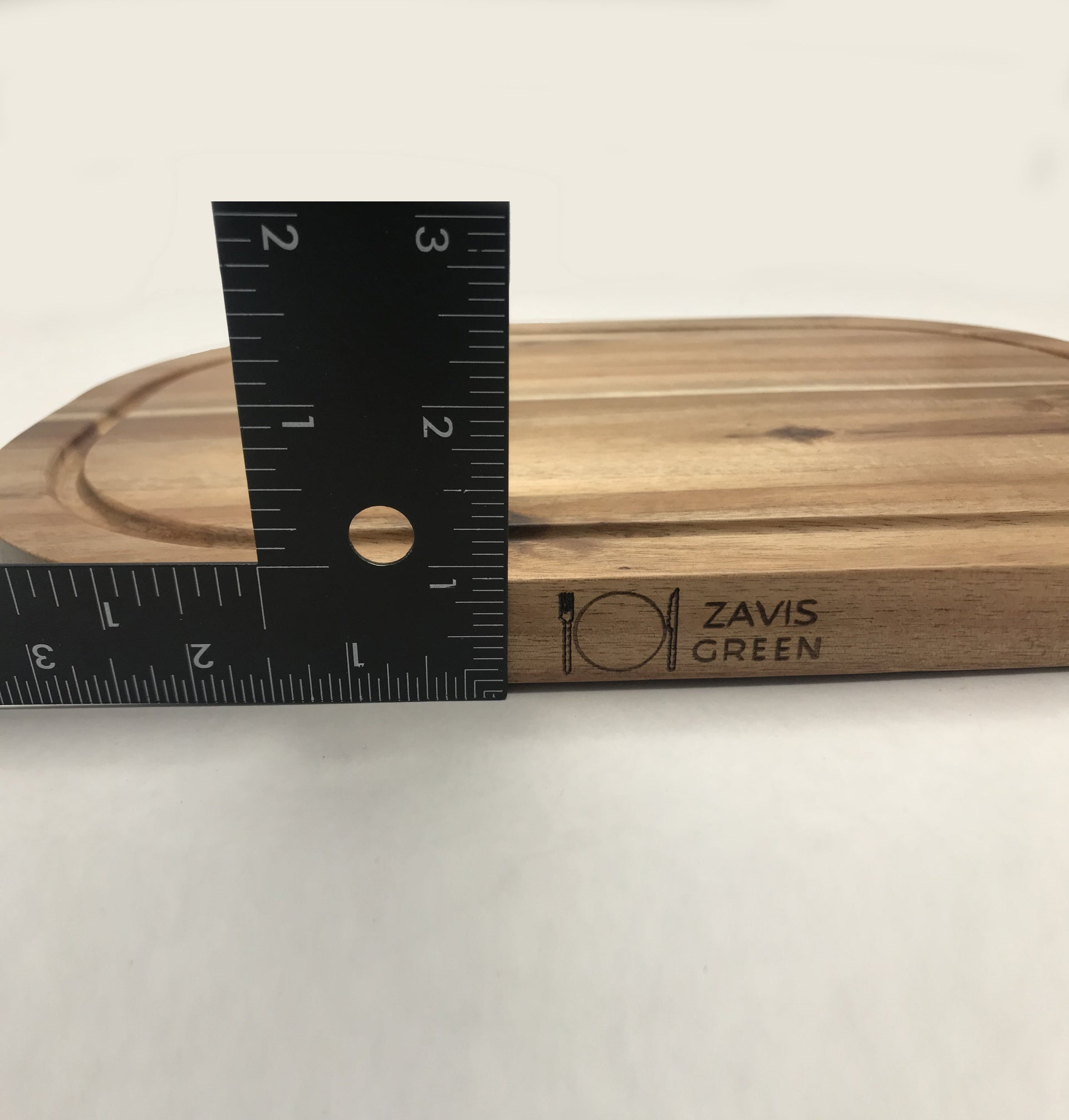 Zavis Green Acacia Wood Serving Rounded Cutting Board With Juice Groove 12
