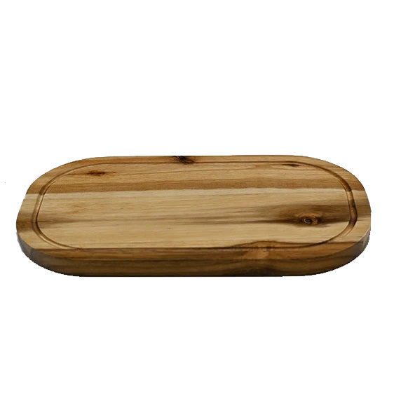 Zavis Green Acacia Wood Serving Rounded Cutting Board With Juice Groove 14