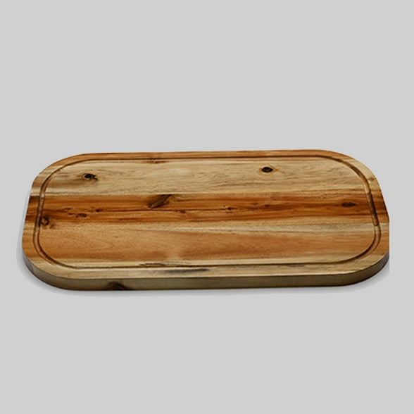 Zavis Green Acacia Wood Serving Rounded Cutting Board With Juice Groove 18
