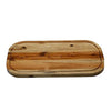 [ Set of 3 ] Zavis Green Acacia Wood Serving Rounded Cutting Board With Juice Groove 18