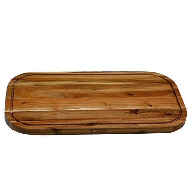 [ Set of 3 ] Zavis Green Acacia Wood Serving Rounded Cutting Board With Juice Groove 20