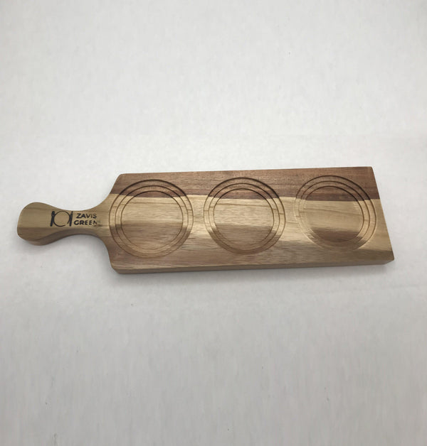 [ Set of 6 ] Zavis Green Acacia Wood 3 Hole Double sided Flight Board 14