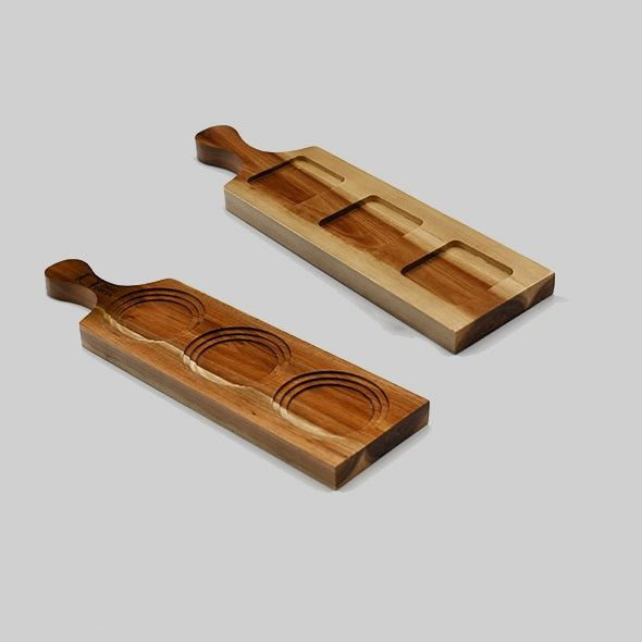 [ Set of 6 ] Zavis Green Acacia Wood 3 Hole Double sided Flight Board 14