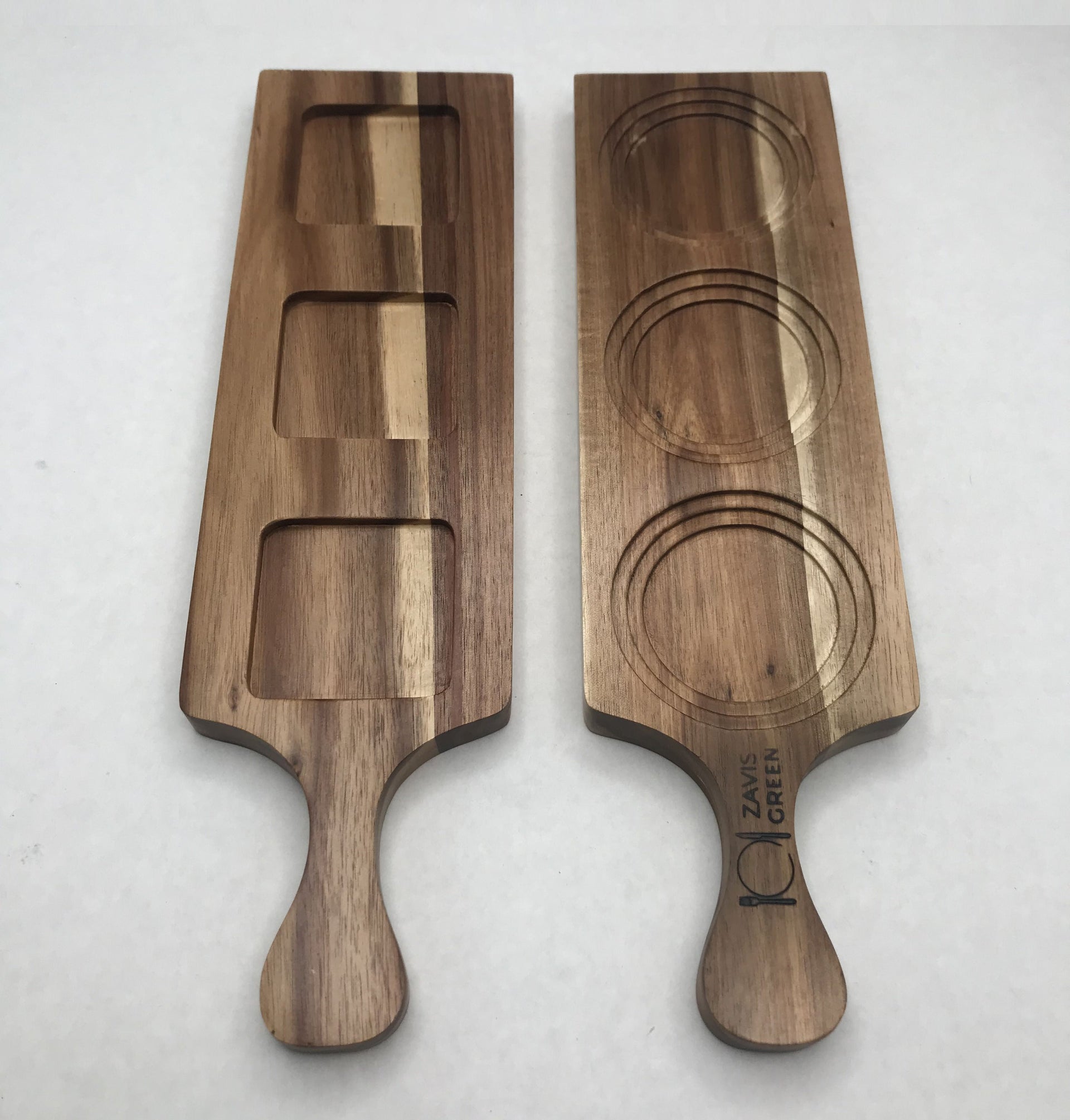 Zavis Green Acacia Wood 3 Hole Double sided Flight Board 14