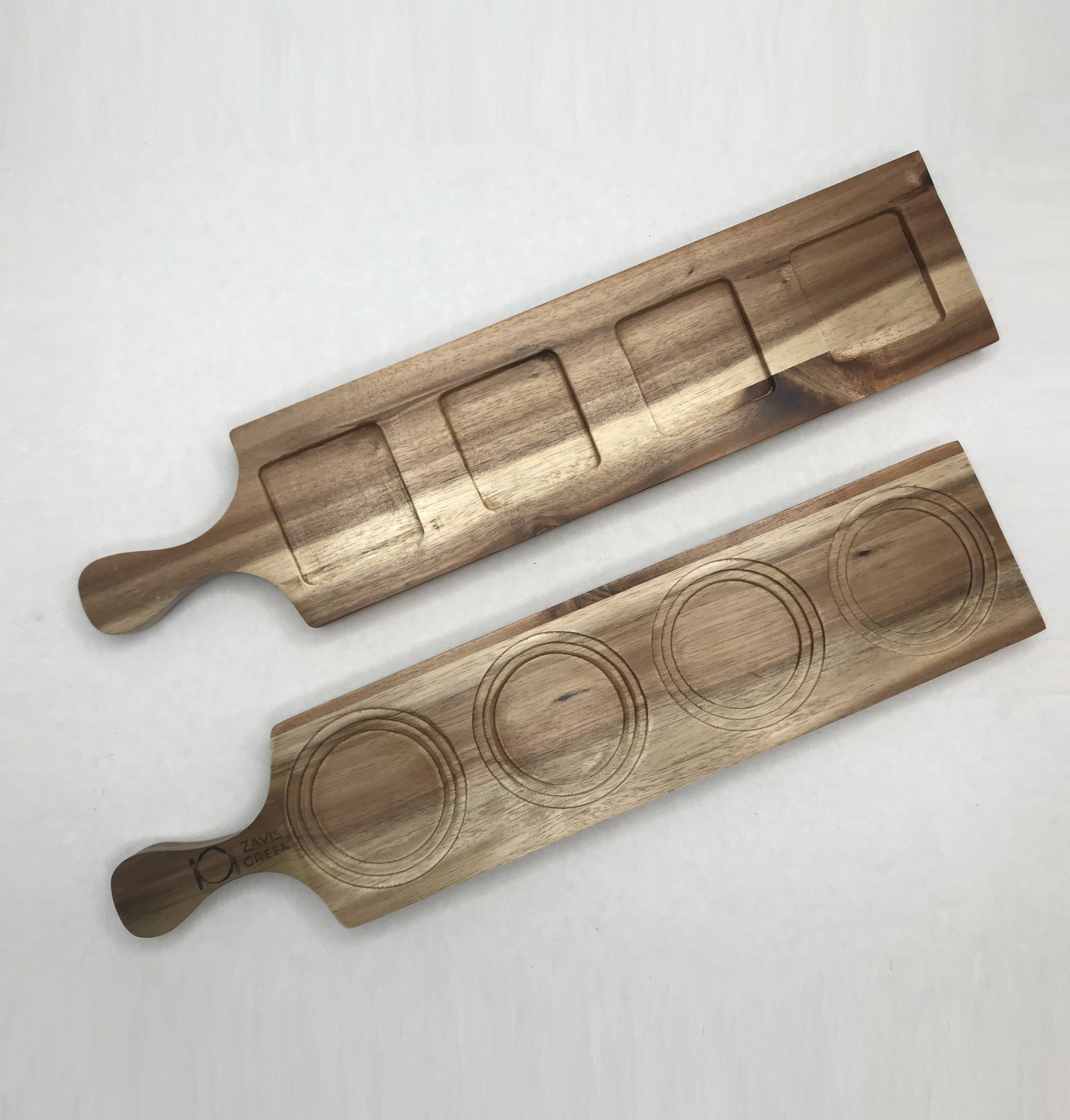 Zavis Green Acacia Wood 4 Hole Double sided Flight Board 17.5