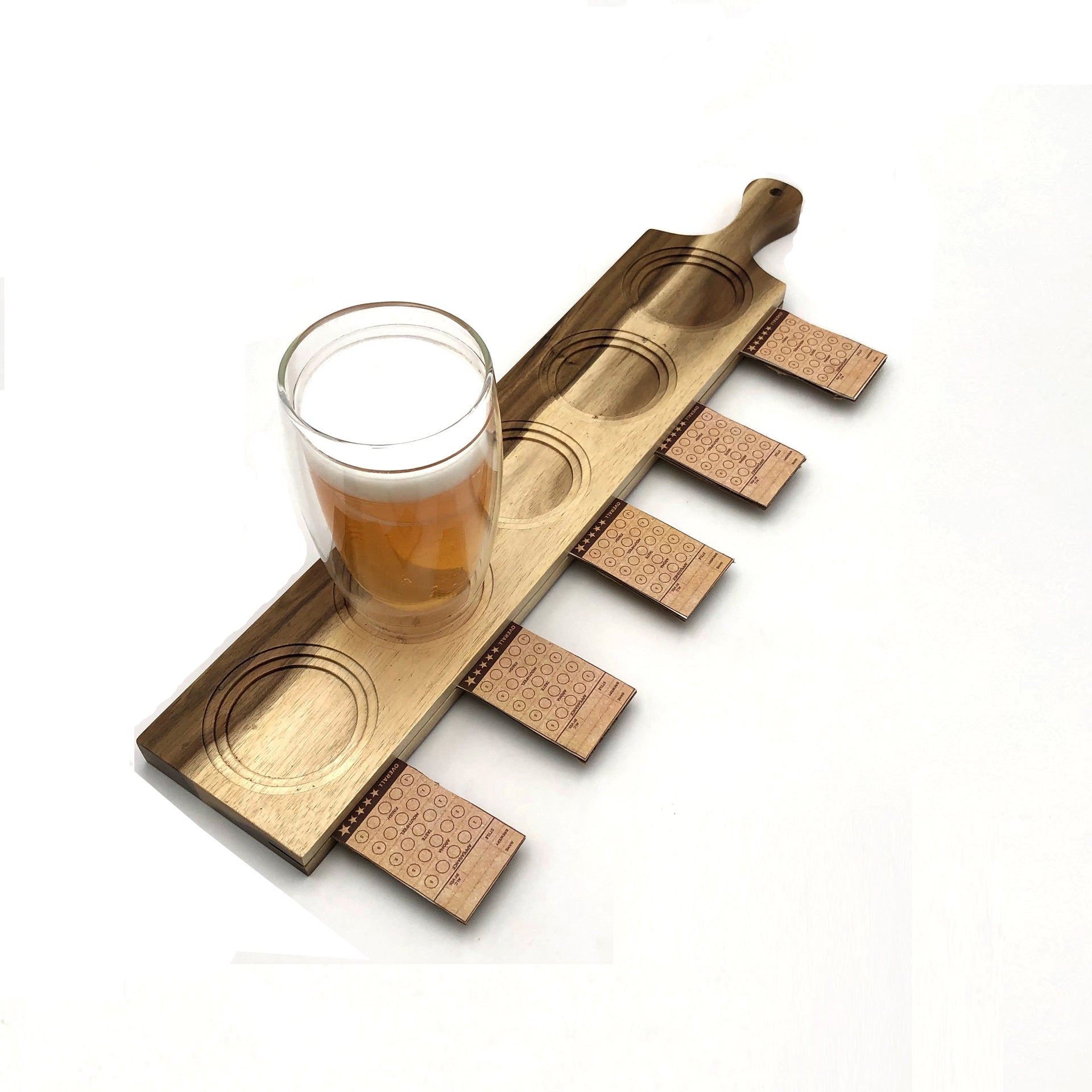 Zavis Green Acacia Wood 5 Hole Double sided Flight Board 21