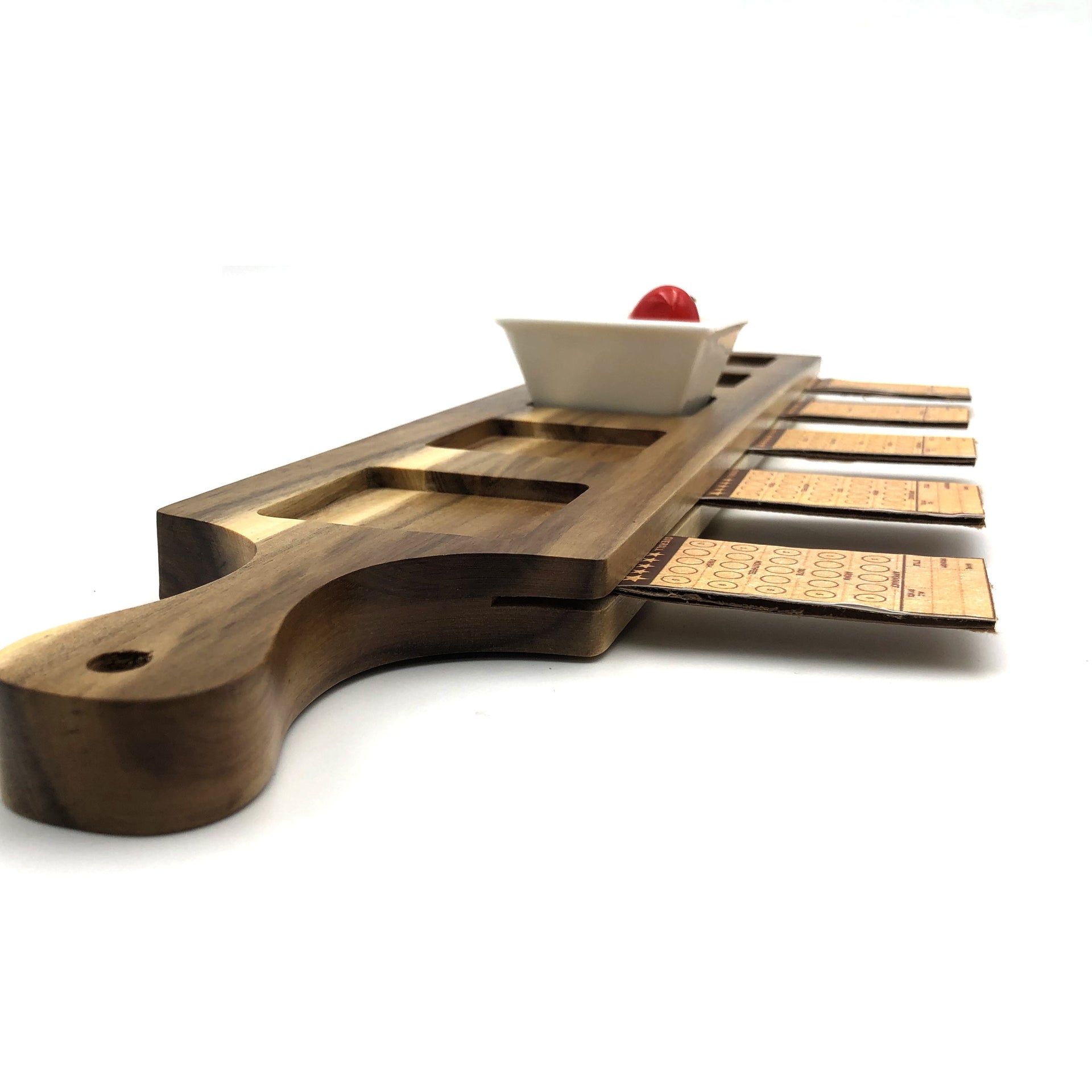Zavis Green Acacia Wood 5 Hole Double sided Flight Board 21