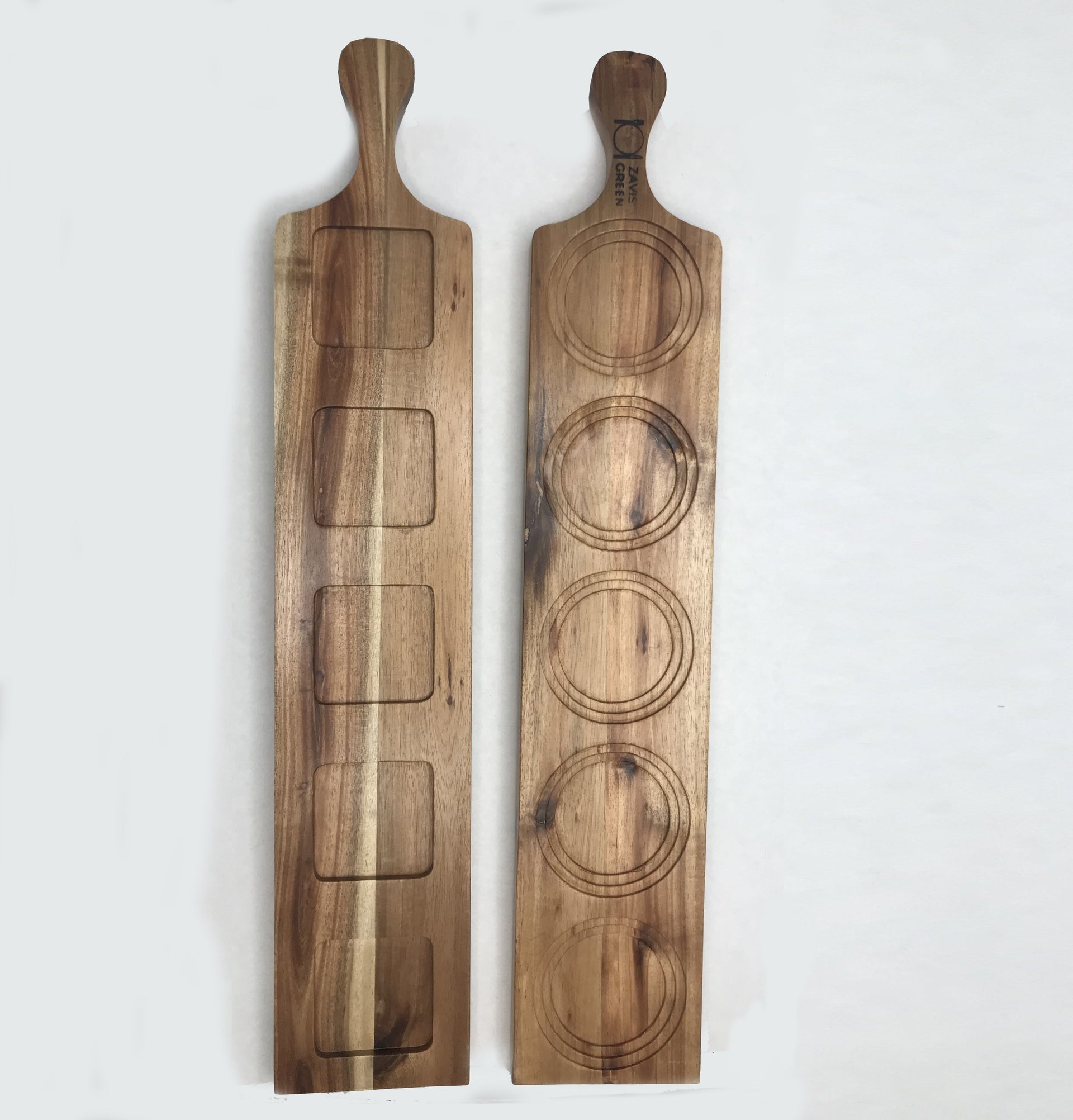 Zavis Green Acacia Wood 5 Hole Double sided Flight Board 21