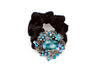 Wreath design pony tail holder with translucent beads and crystals - Blue