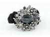 Wreath design pony tail holder with translucent beads and crystals - Black