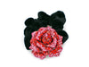 Rose flower pony tail holder with two tone color sparkling with crystals - Red