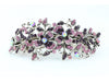 Hair barrette clip with butterfly flowers and leaves - Wine