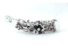 Gun metal color banana hair clip with dark violet flowers