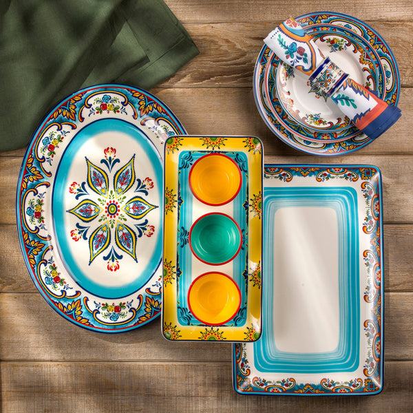 Zanzibar Ceramic Artisan Design 4-Piece Appetizer Serving Set
