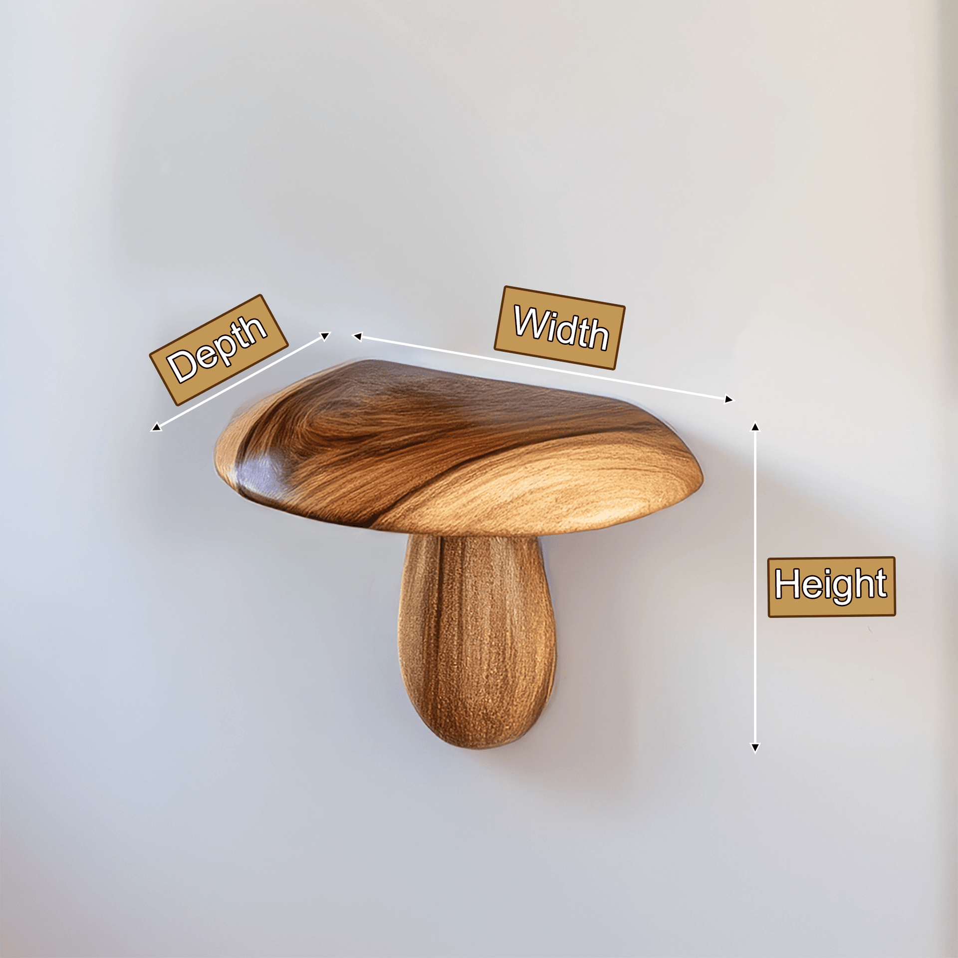 Zenvira Mushroom Solid Wood Floating Shelf SPA184760