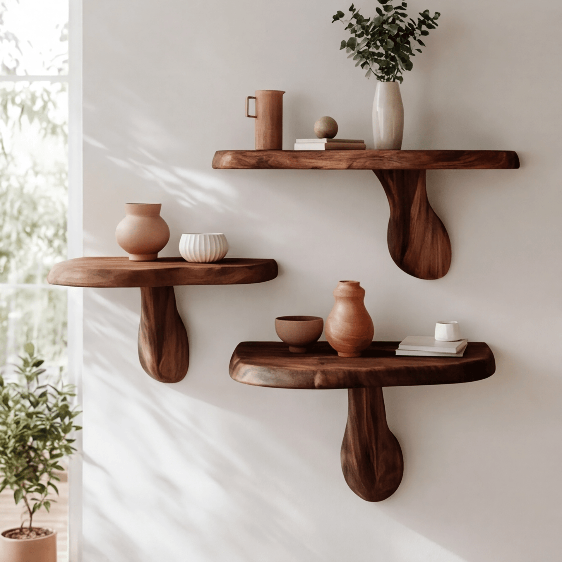 Zenvor Mushroom Solid Wood Floating Shelf SPA841682