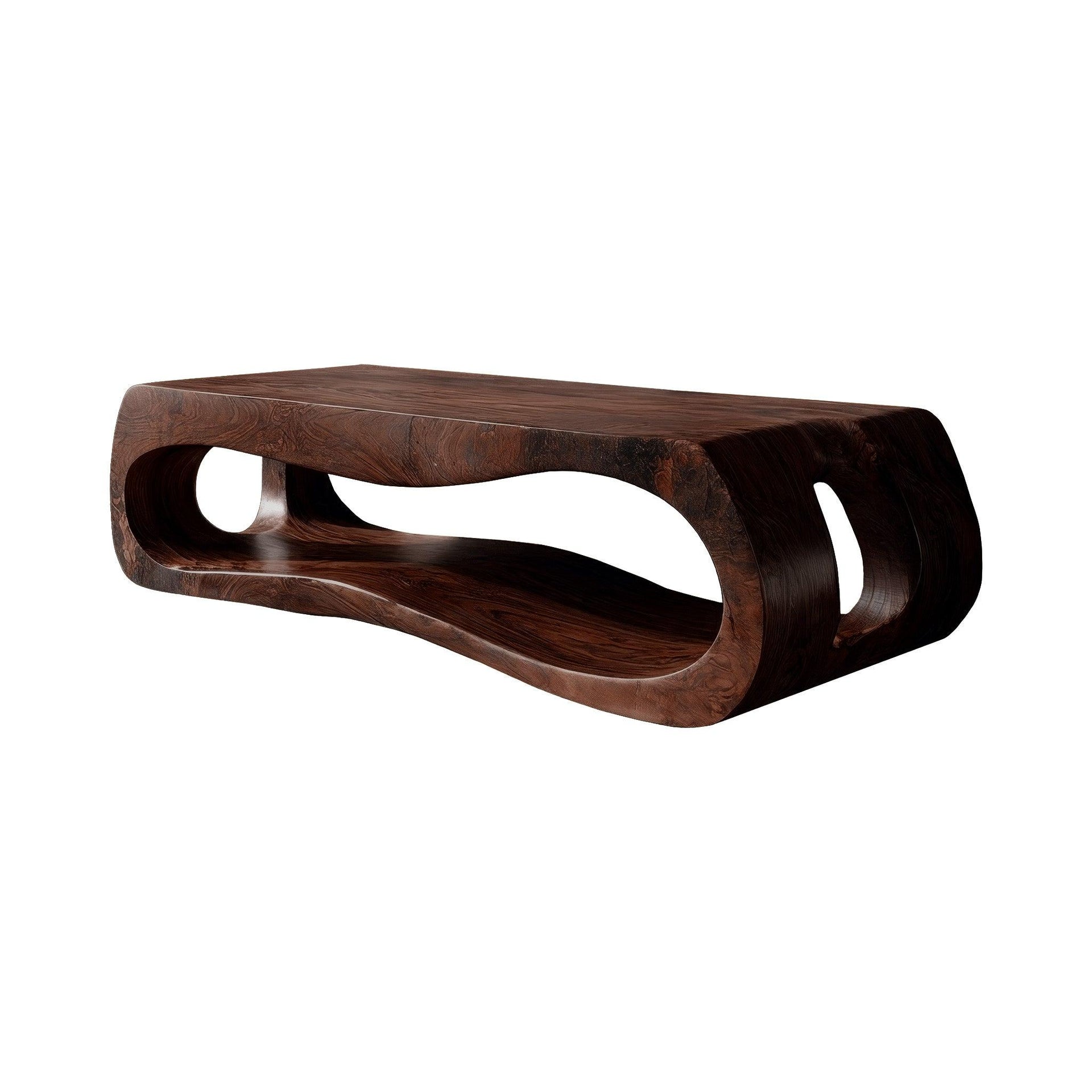 Zenvora Handcrafted Solid Wood Floating Bathroom Vanity with Open Storage