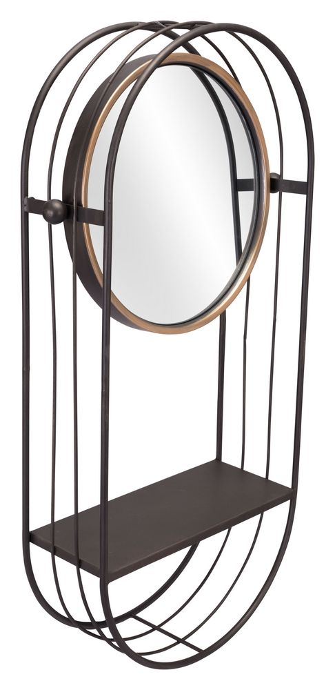 Zuo Modern Saroni Mirror Shelf, Antique Gray - A12234
