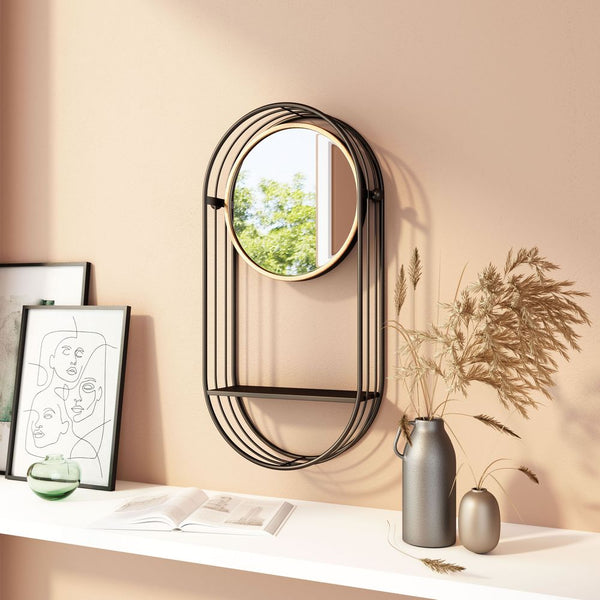 Zuo Modern Saroni Mirror Shelf, Antique Gray - A12234
