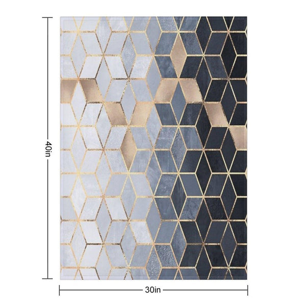 Soft Blue Gradient Cubes Throw Blanket