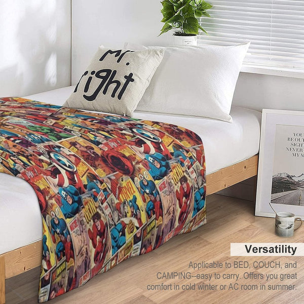 Vintage Comic Pattern Lightweight Throw Blanket