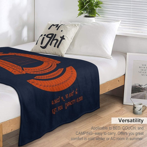 Chicago Bears Soldier Field Poster Print Compact Throw Blanket