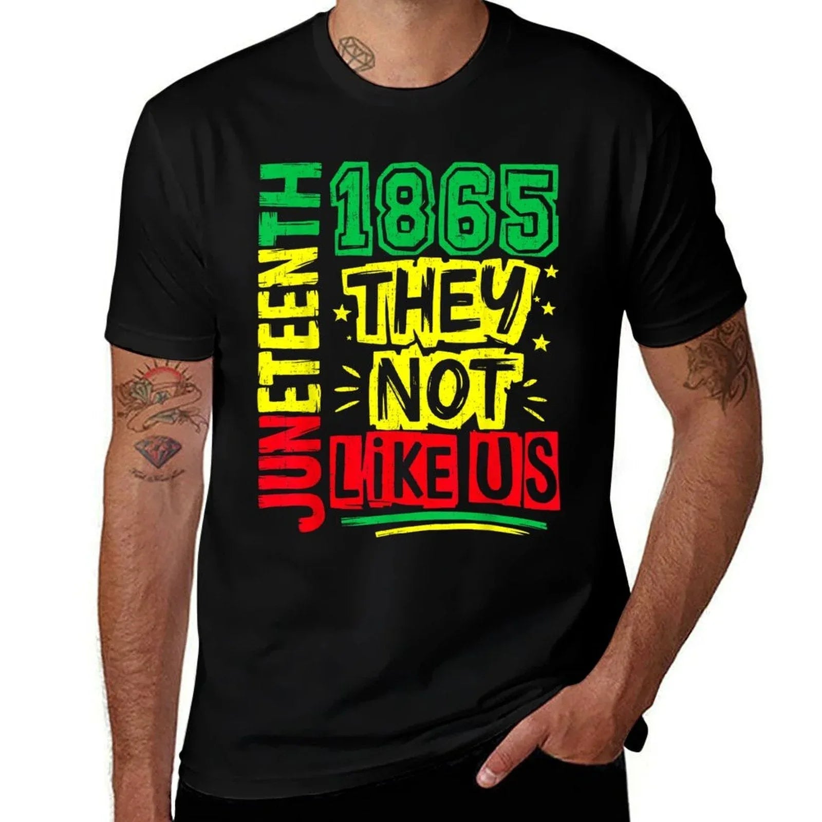 Juneteenth 1865 Black History Month Black Lives Matter Men  High-quality Stitching T-Shirt