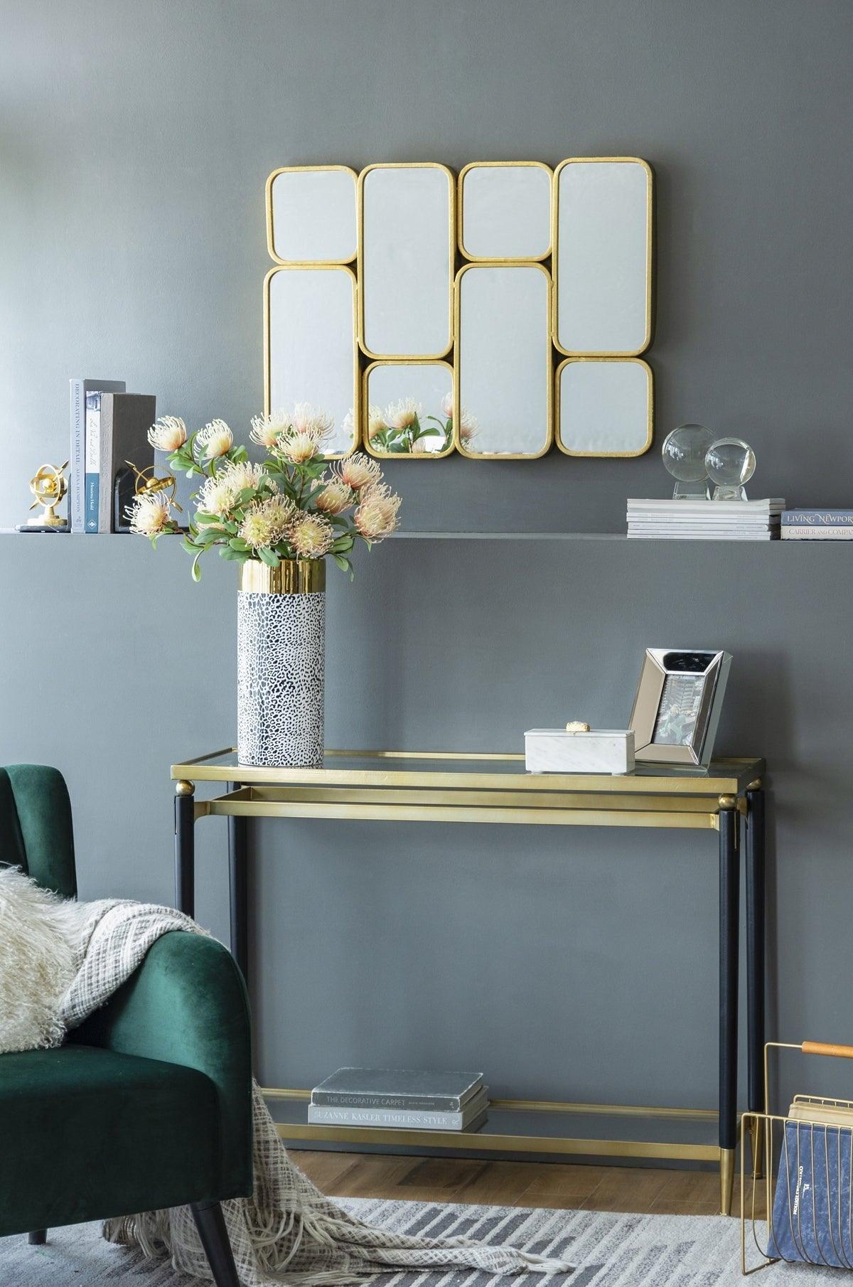 Matte Black& Gold Ceramic Vase