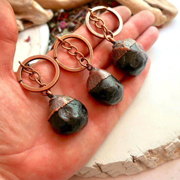 Apache Tear Copper Keychain - Boho | Handmade by Blackbird & Sage