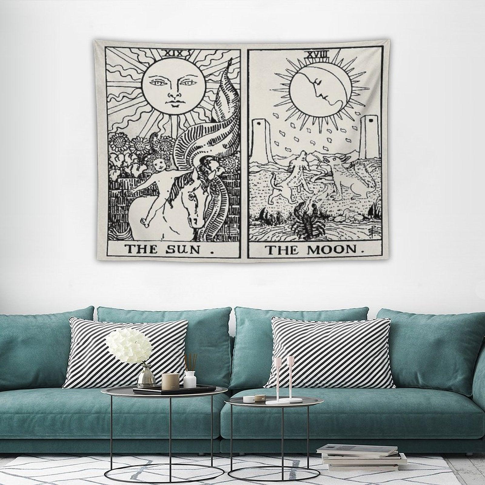 The Sun And Moon Tarot Cards Tapestry