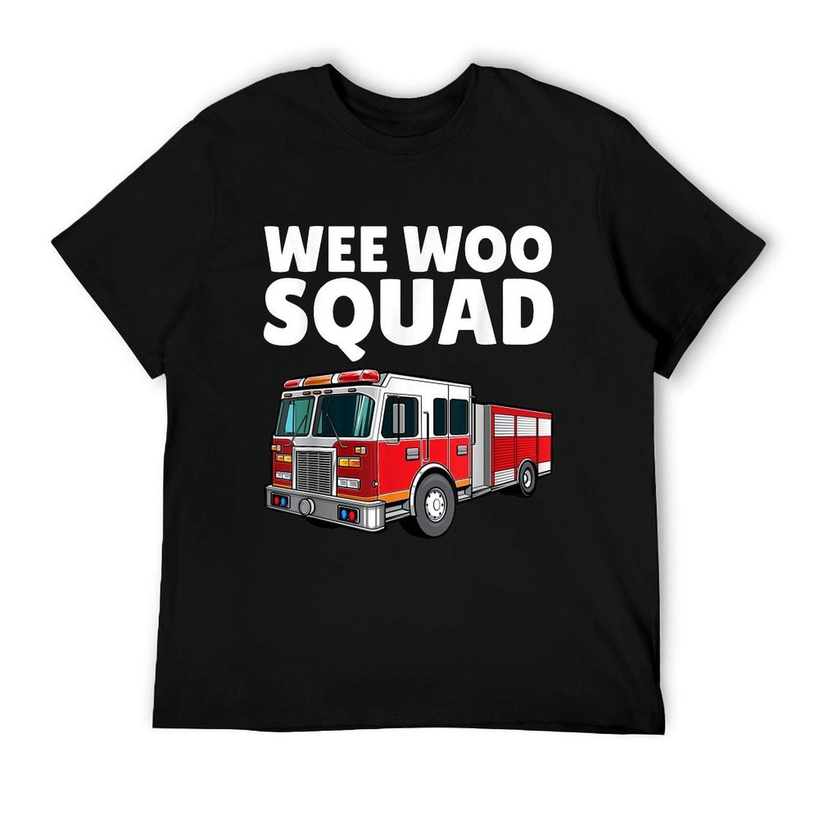 Funny Firefighter Art For Men Women Kids Fire Truck Fireman T-Shirt