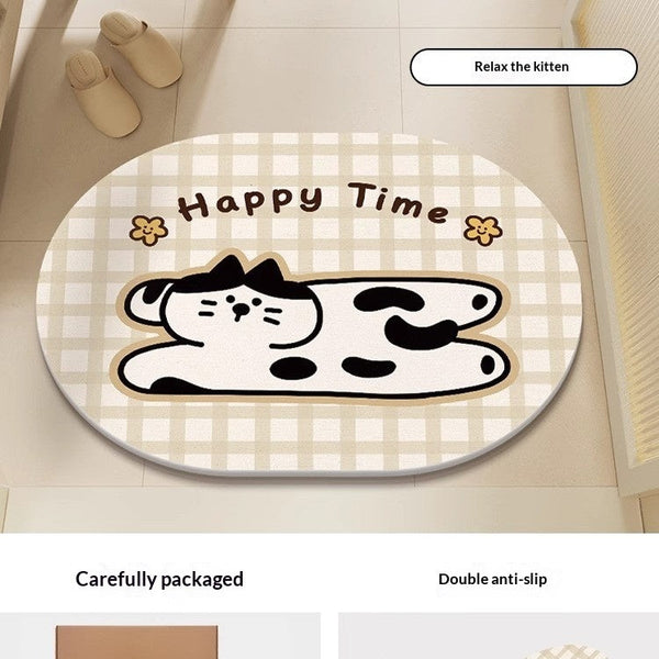 Quick-drying Cartoon Silica Mud Floor Mat