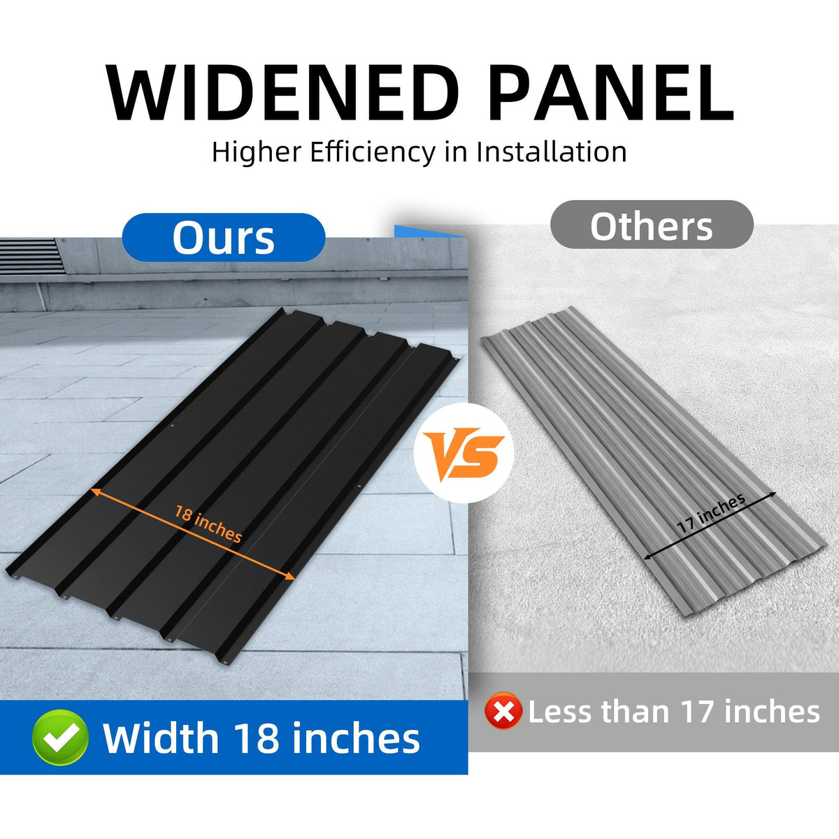 Galvanized Metal Roof Panel Length 72.8IN - Set of 25