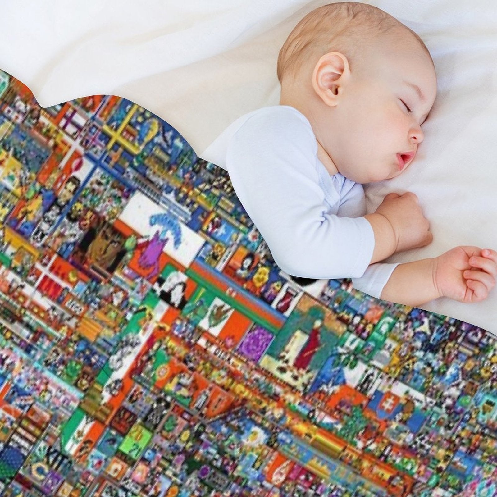 R Place Pixel Art Travel-friendly Throw Blanket