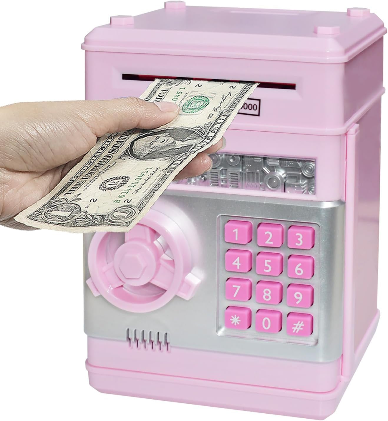 HUSAN Piggy Bank for Kids, Electronic Password Code Money Bank ATM Bank Box Coin Bank for Children Boys and Girls (Black)