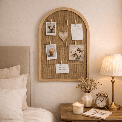 Arched Rattan Photo Display Board
