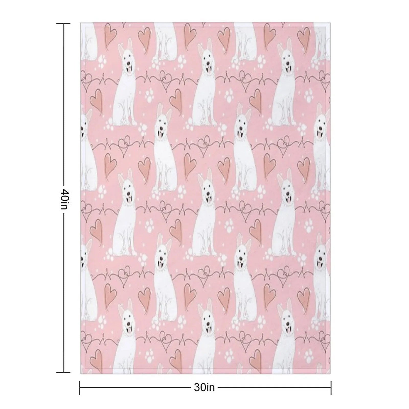 LOVE White German Shepherd Throw Blanket
