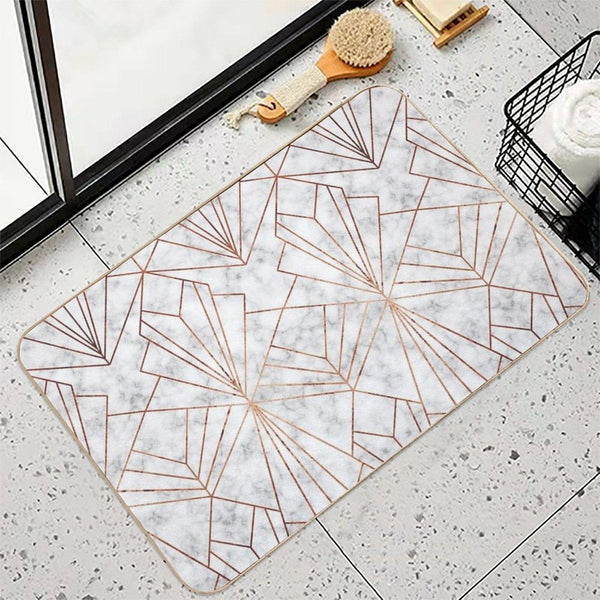Art Deco Marble & Copper - Large Scale Bath Mat