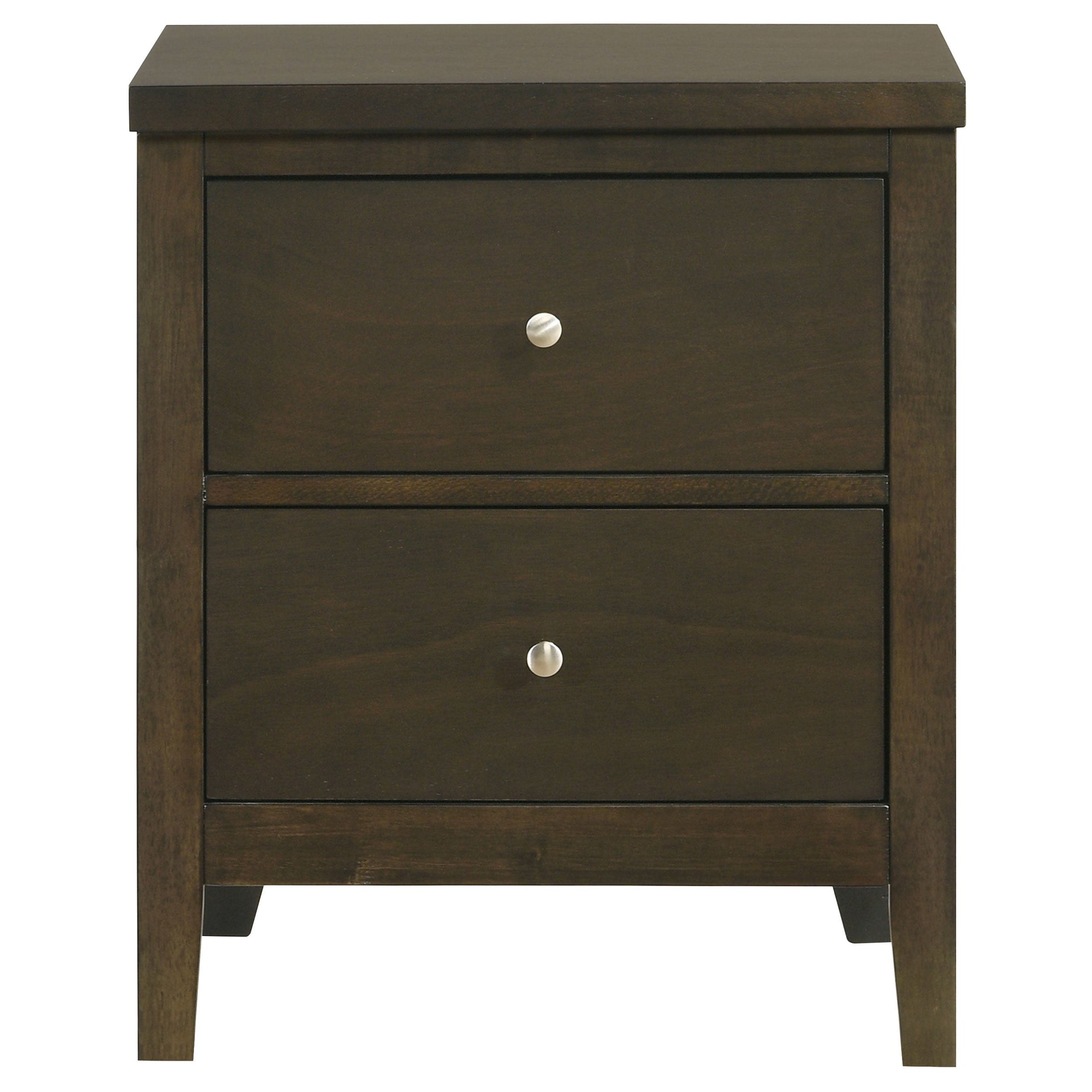 Clement Dark Cocoa 2-Drawer Nightstand Bedside Table