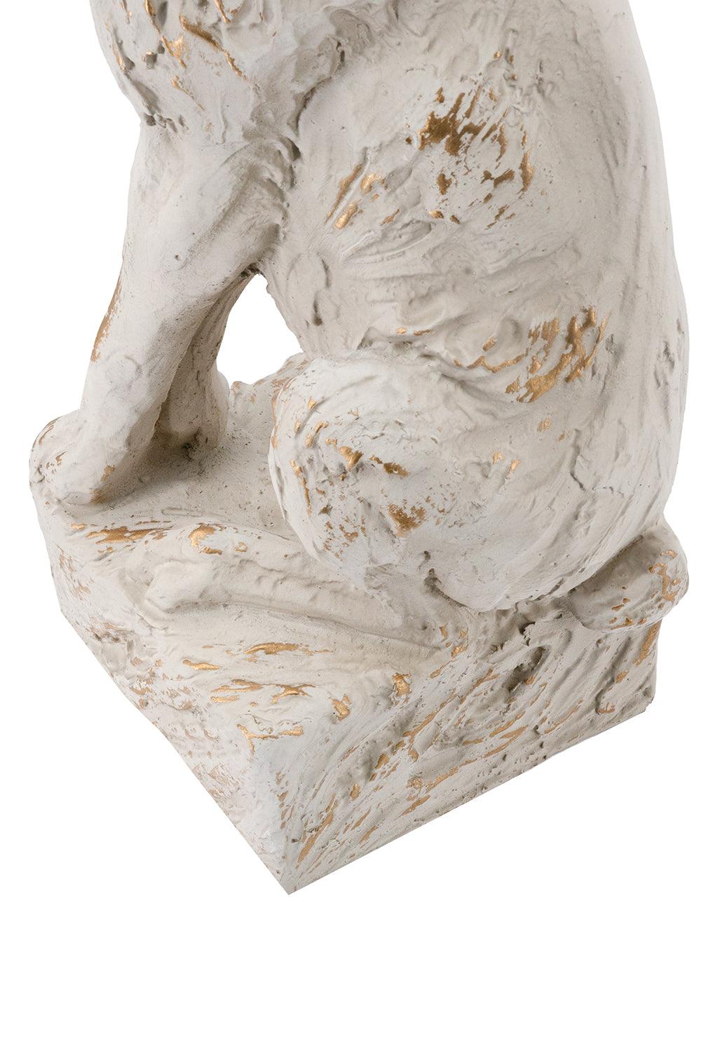 Large Magnesium Sitting Rabbit Figurine with Antique Finish