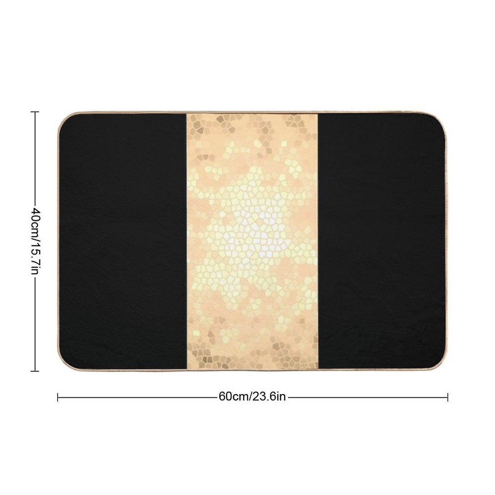 Elegant Gold And Black Design Bath Mat