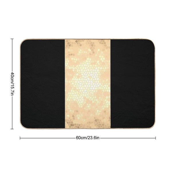 Elegant Gold And Black Design Bath Mat