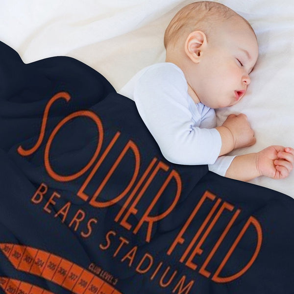 Chicago Bears Soldier Field Poster Print Compact Throw Blanket